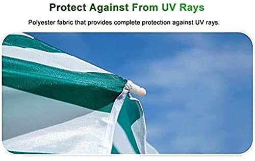 Parasol de playa rayas portátil resistente al agua con estructura de acero 4