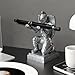 Resin Soldier Shield Knight Decor Statue Pen Holder Base for Desk, Desktop Organizer Pencil Stand Display for Office, School, Home, as Gift for Men Father