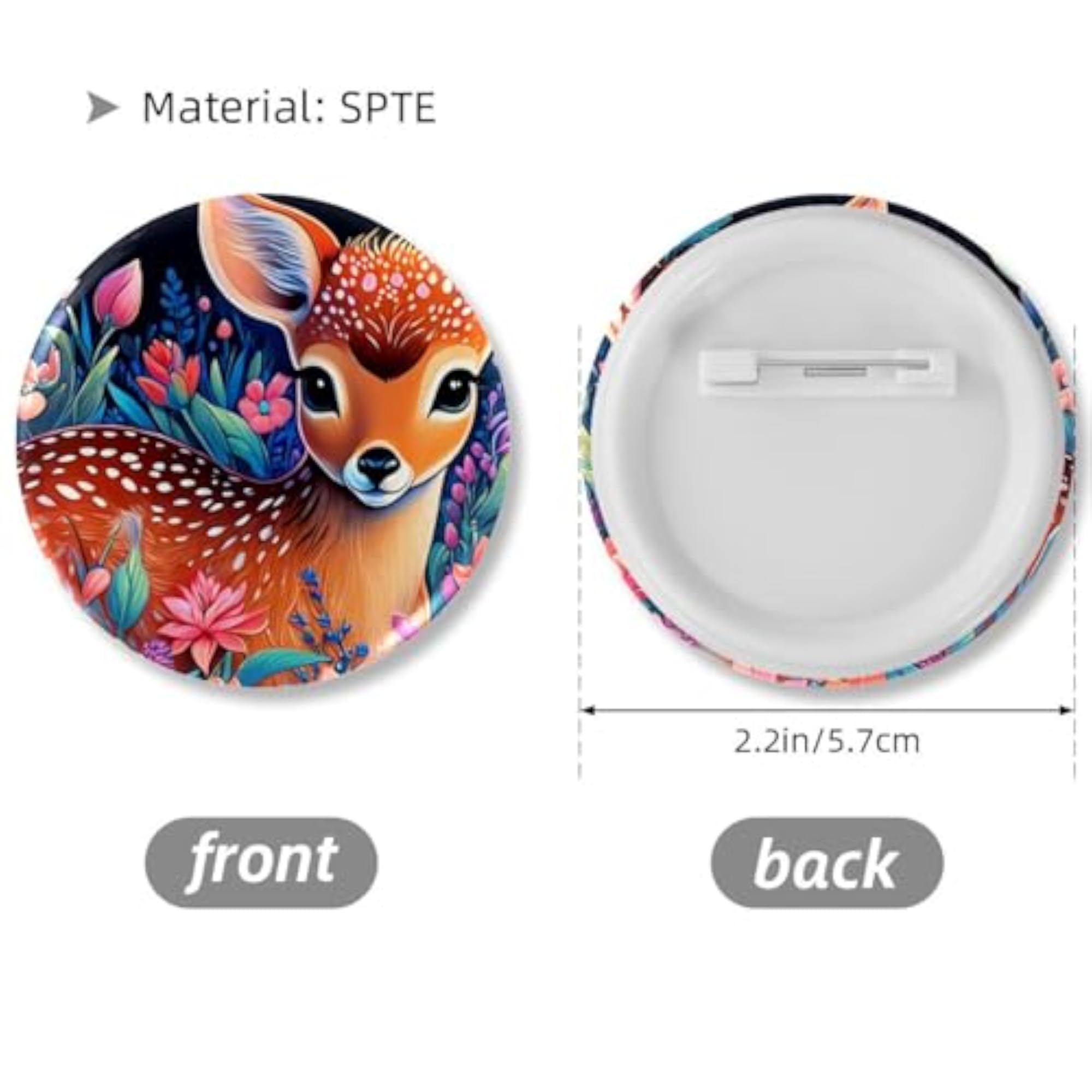 6-Pack Kids' Fashionable Button Pins, Cute Brooches