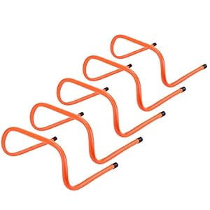 REEHUT 6 inch Speed Hurdles Set of 5 – Agility, Plyometric and All Purpose Speed Training Hurdle with Carry Handles…