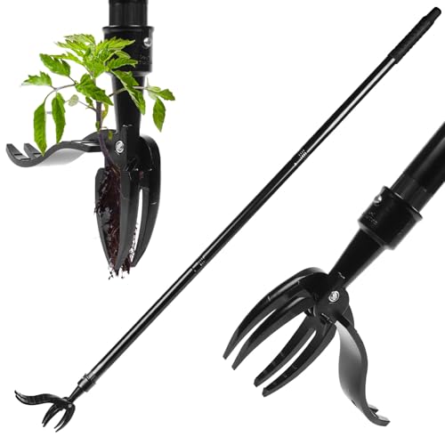 Florisun Stainless Steel Weed Puller Tool, 4 Claw Portable Weeding Tool, Gardening Hand Weeder Tools with Long Handle for Weed Pulling Digging Planting, Weed Remover for Garden Lawn Yard Patio by Florisun - Used condition - US$21.28
