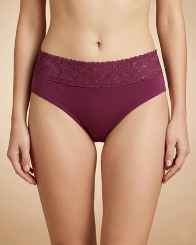 Image of NICSY Women's Panties Full Coverage Soft Touch Cotton Elastane Stretch Lace Underwear Styled Hipster with Panty for Women