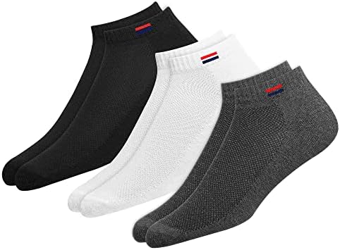 NAVYSPORT Men's Cotton Solid Ankle Socks, Pack of 3 (Multi-Coloured)