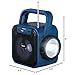 Jensen JEP-175 Portable Bluetooth Rechargeable Speaker with Built-in Emergency USB Charging Port, FM Radio, Flashlight & Solar Charging (Blue)