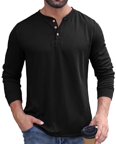 Sailwind Men's Waffle Henley Long Sleeve Shirt