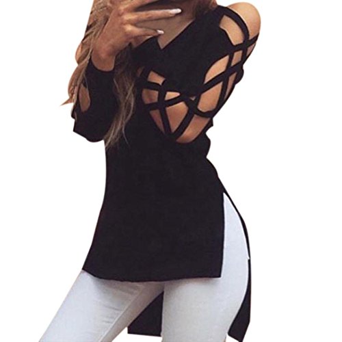 NEARTIME Women Tee Shirt, Casual Club Tops Shirts Hollow Sleeve Blouse