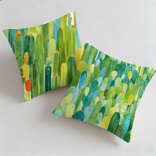 Housse coussin extérieur imperméable 65x65cm jaune lot de 2
