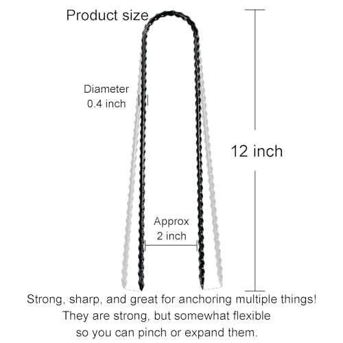 Image of 12 Inch Trampoline Wind Stakes Heavy Duty U Shaped Rebar Anchors