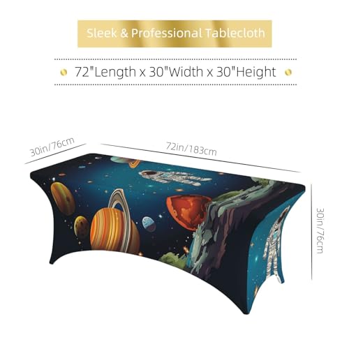 Nappe d'astronaute 1,8m en élasthanne extensible pour table rectangulaire