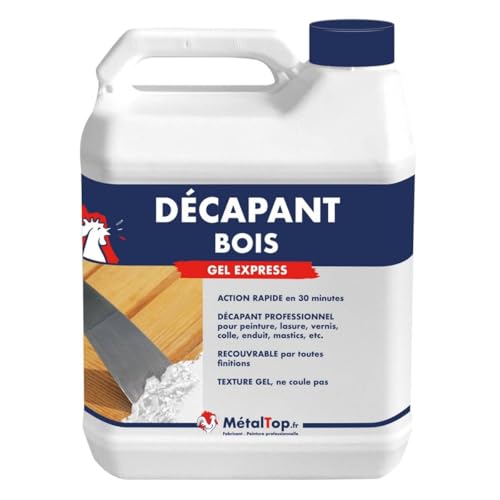 Metaltop - Decapant Bois - 5 L - Spécial peintures, vernis, lasures et...
