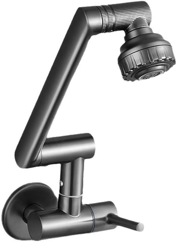 GLOBALHUT Stainless Steel Wall Mounted Faucet Designed For Kitchen Applications With 1080 Degree Rotation And Foldable Spout Function(Chrome)