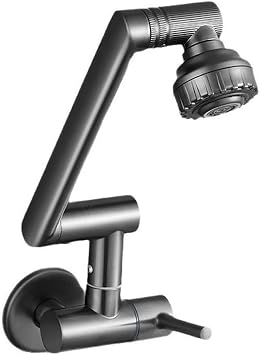 GLOBALHUT Stainless Steel Wall Mounted Faucet Designed For Kitchen Applications With 1080 Degree Rotation And Foldable Spout Function(Chrome)