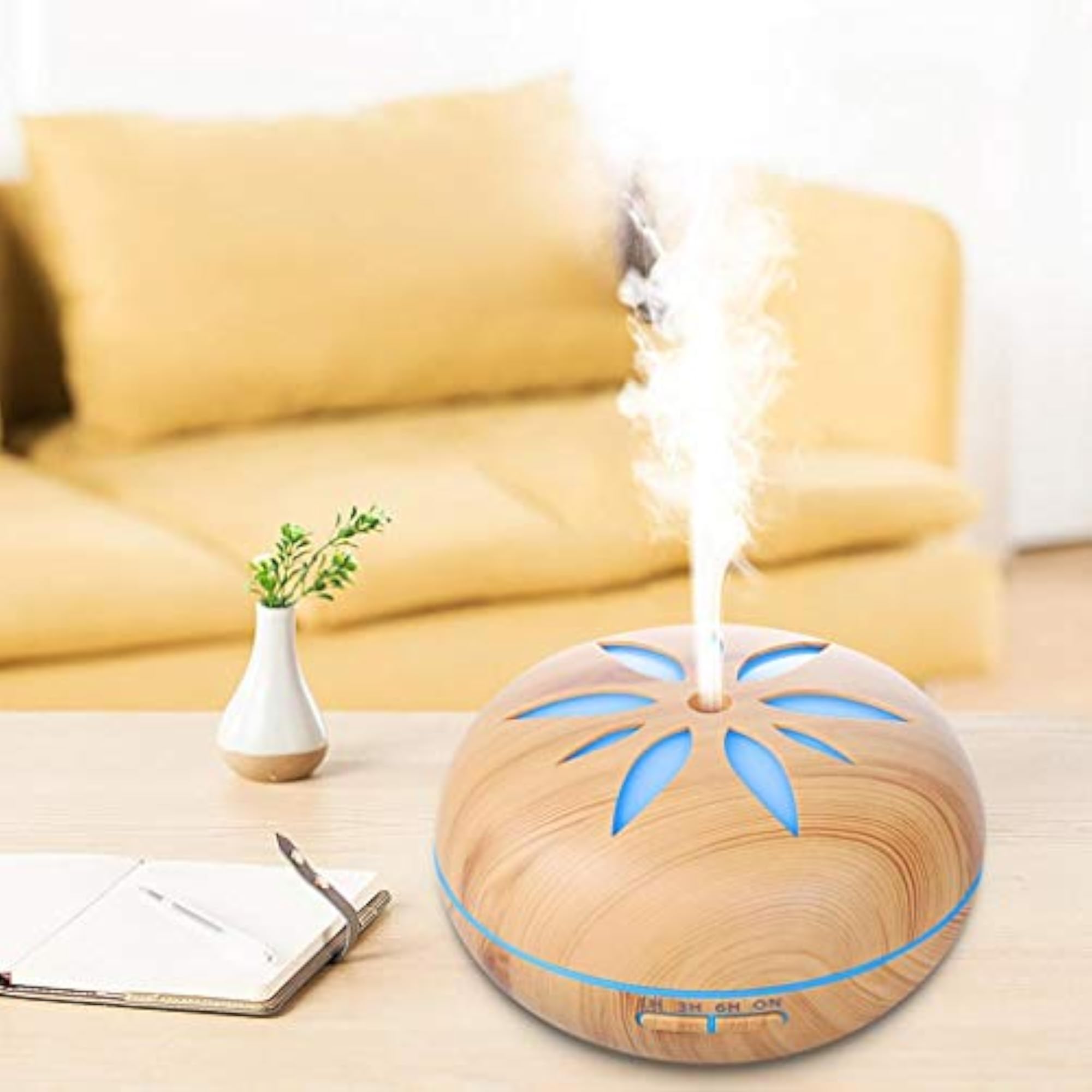 VMS British Plug Wood Grain Aroma Diffuser, 500ml