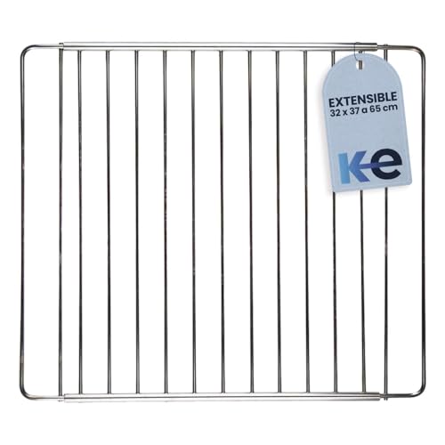 Anakel Home Rejilla de Horno Acero Inoxidable Extensible, Bandeja de Horno Universal | 32 x 37 cm hasta 65 cm, Tornillos Incluidos