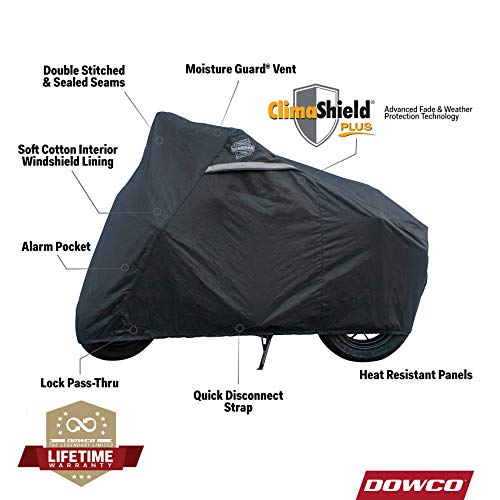 Dowco 51096-00 Guardian Weatherall Plus Heavy Duty Outdoor Waterproof Motorcycle Cover, Black, Fits Honda Grom, Honda Monkey, Kawasaki Z125 #TOP1