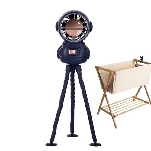Maciun Ventilador USB astronauta | Ventilador seguro, ventilador de clip seguro, ventilador portátil recargable, diseño desmontable flexible, flujo de aire horizontal de 270° para bicicletas, cunas,