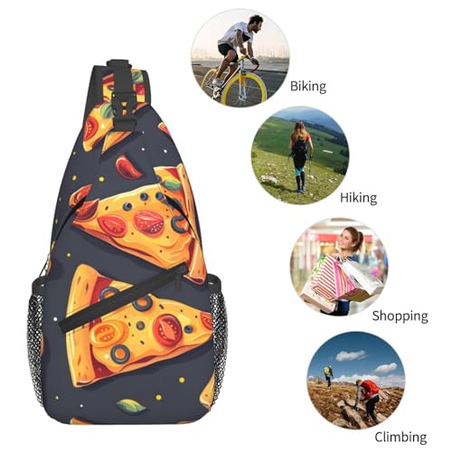 Morrales cruzados con diseño pizza para mujer y hombre miniatura 6