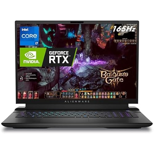 Alienware M18 Gaming Laptop QHD+ Display, Intel Core i7-13700HX, 16 GB DDR5 RAM, 1 TB SSD, NVIDIA GeForce RTX 4070 8 GB GDDR6, Windows 11 Home, 1 Year Premium Support, Dark Metallic Moon.