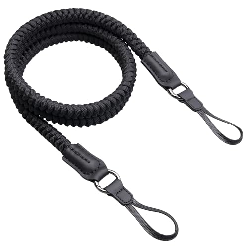 VKO Camera Strap,Quick Release Camera Shoulder Strap,Paracord Woven Portable Camera Neck Strap, for SLR DSLR Digital Mirrorless Camera(Black)