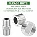 TAISHER 2PCS 304 Stainless Steel New Hex Nipple, 1/4