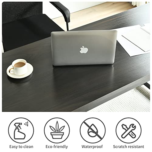 63 Inch Computer Desk,Large Home Office Desk Modern Wood Writing Table Rustic Gaming Desk Sturdy Extra Thick Wooden Desktop Thicker Metal Frame Pc Workstation With Storage Bag And Hooks(Black) #TOP2