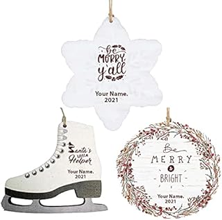 Personalized Name Christmas Ornaments | Personalized Ornaments | Custom Christmas Ornament | Personalized Glitter Ornament | (Custom Christmas Ornaments - Set of 3)