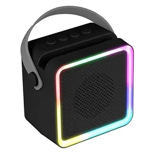 ZEBRONICS County 8, Portable Bluetooth Speaker, 8 Watts, Upto 7 Hours Playback, Passive Radiator, BTv5.3 | TWS | USB | mSD, RGB LED, Call Function, Compact Design, Carry Strap (Black)