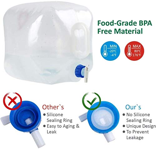 Inno Stage 2 Pack Collapsible Water Container 5.3 Gallon With Spigot, Camping Water Storage Carrier Jug For Outdoors Hiking, Foldable Portable Water Canteen #TOP4