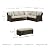 Signature Design by Ashley Brook Ranch Outdoor Sectional, 3-Piece Patio Furniture Set with Rust-Free Aluminum Frame, L Shaped Resin Wicker Couch and Bench for Backyard Entertaining, Beige & Brown