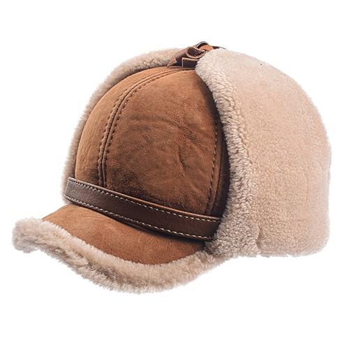 Windproof Thermal Wool Caps for Adult Sheepskin Fleece Winter Baseball Hat Outdoor Cycling Hat Breathable Warm Sport Hat