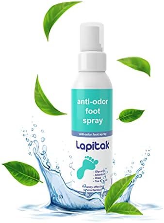 Lapitak Shoe Deodorizer and Foot Spray - Shoe Deodorizer Spray - Odor Eaters for Shoes and Shoe Odor Eliminator & Athletes Foot Spray Foot Odor Eliminator for Shoes Foot Deodorant Shoe Spray & Gym Gear - Shoe Smell Eliminator Shoe Spray & Shoe Freshener with Allantoin and Tea Tree Oil - 4.2 OZ