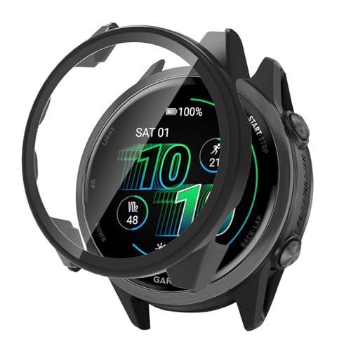 YealRed For Garmin Forerunner 570 42mm �ی�P�[�X �y�� PC+�����K���X�J�o�[ 9H�d�x ���t���ȒP ��̌^ �S�ʕی� �L�Y�h�~ �ϏՌ� HD�����ߗ� �w��h�~ ���˒ጸ Garmin Forerunner 570