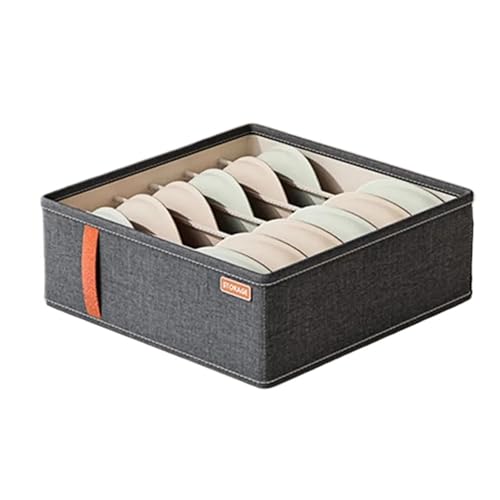 IUVYTA Caja organizadora ropa interior Cajón De Armario For Dormitorio, Organizador Ropa Interior, Calcetines, Sujetador, Cajas Almacenamiento(6grids)