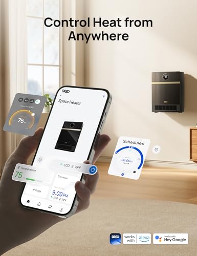 Image of DREO Smart Electric Wall Mounted Heater for Indoor Use, Works with Alexa