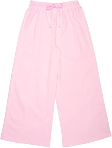Pantaloons Junior Girls Cotton Flowy Fit Pull-On Solid Casual Pants | Elastic Waist | Ages 8–16 Years