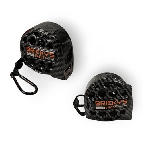 Brickys Buddy Brick Tape Measure Set 7.5m & 5m Gauged Brick and Block Tape Measures for UK Bricklaying Stainless Steel Blade ABS Casing Water Resistant Builder Measuring Tools (2 Pack)