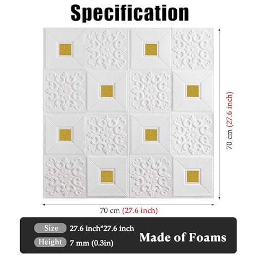 Azulejos autoadhesivos 3D para decoración de sala de estar moderna en pack de 10 paneles 3