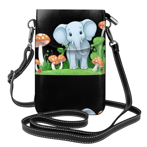 Sac à main pour téléphone portable femme cuir motif éléphant