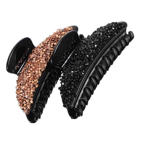 NOLITOY Large Size Rhinestone Hair Claw Clips - 2 Pack Bling Hair Accessories for Women Strong Hold for Thick or Thin (3.54 X 1.57 X 1.18 Inches)
