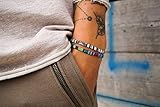 armband junge konfirmation  Made by Nami Boho Surfer-Armband 2-er Set Damen & Herren - Handmade Strand Festival Accessoires - Ethno Hippie Style - 100% Wasserfest & Verstellbar - Freundschaftsarmbänder Mädchen (Türkis & Weiß)