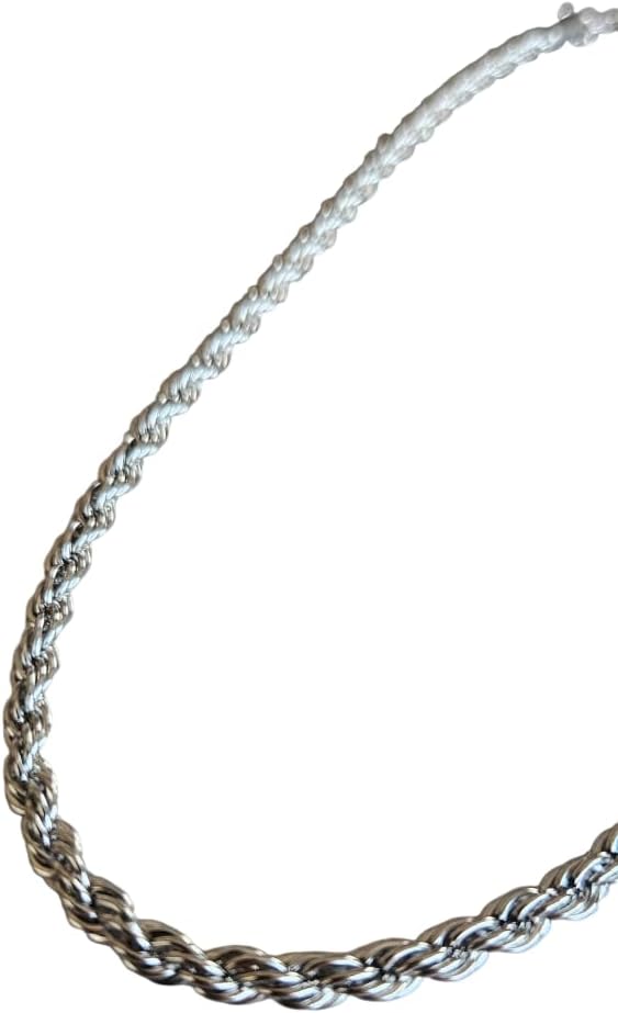 MITH SB TAKI Unisex Paslanmaz Çelik Burgu Kolye, Gümüş Renk, 3mm Kalınlık