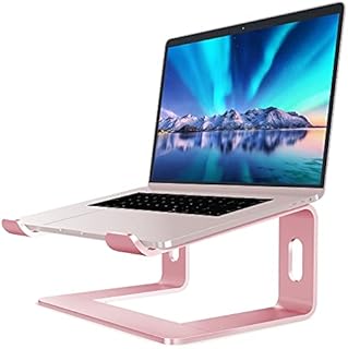 SOUNDANCE Aluminum Laptop Stand for Desk Compatible with Mac MacBook Pro Air Apple Notebook, Portable Holder Ergonomic Elevator Metal Riser for 10 to 15.6 inch PC Desktop Computer, LS1 Rose Gold