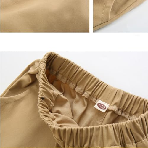 Boys Spring Fall Causal Pants School Pants Adjustable Elastic Waist Sweatpants Flat Front Straight Fit Trousers3