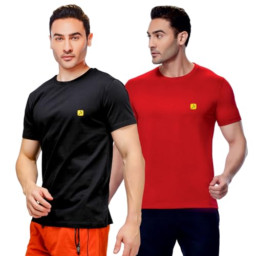 Image of AMUL COMFY Men's Cotton Plain Round Neck Half Sleeve Casual T-Shirts
