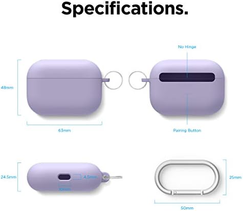 elago Liquid Hybrid Silicone Case with Keychain Designed for Apple AirPods Pro Case - Triple Layer Structure : Perfect Shockproof Protection, Premium Silicone Cover (Lavender)