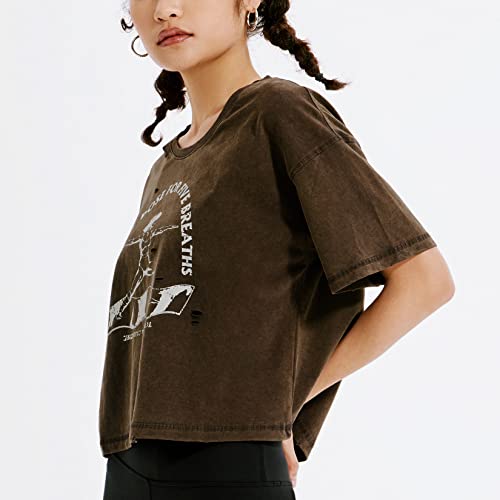 Shirts for Teens Girls, Y2K Crop Top T Shirt, Short Sleeve Tops T in Soft Breathable, Tops Sweaters for Women in Charcoal2