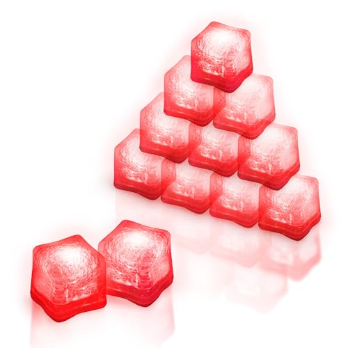 Windy City Novelties 12 pack LED Ice Cubes with Changing Lights (Red)