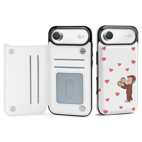 手帳型 おさるのジョージ 対応 iPhone 17 Air ケース カード収納 スマホケース 財布型 携帯ケース 軽量 全面保護 スタンド機能 おしゃれ お祝いギフト