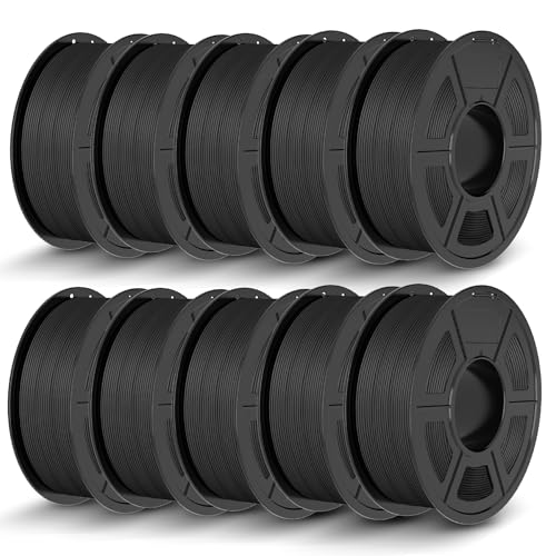 Image of TECBEARS Matte PLA 3D Printer Filament 1kg*10, PLA Filament 1.75mm, High Toughness Matte Filament, 10* Black