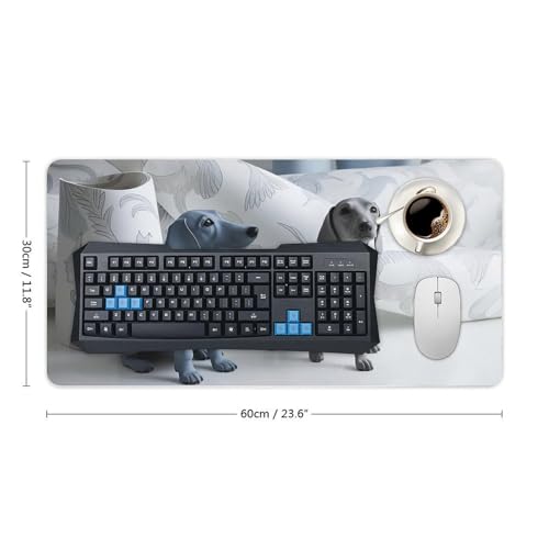 Desk Pad Protector Extendido 24x12 Pulgadas Diseño Perro miniatura 2